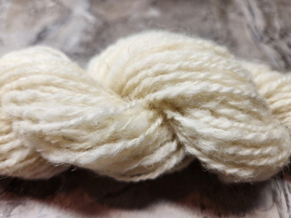 Texelaar yarn from wool before combing