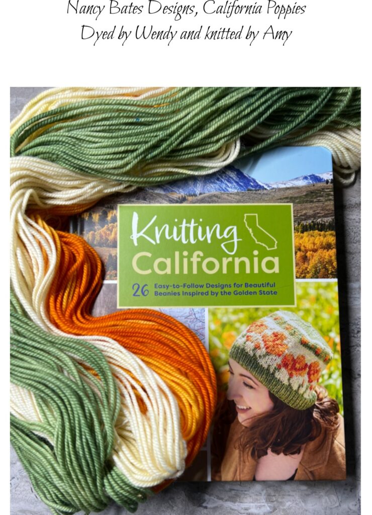 Knitting California book with yarn