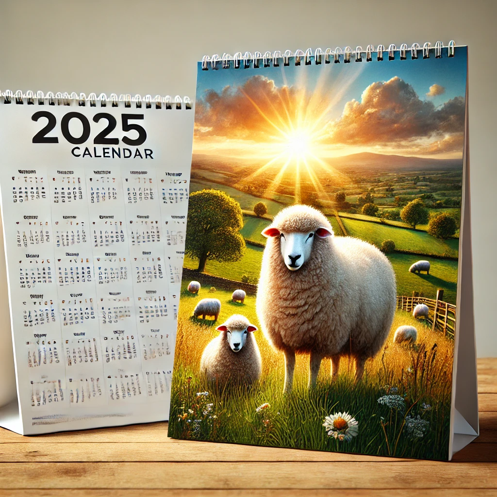 2025 Calendar with sheep image
